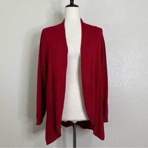 NWT Iman Cotton Rayon Blend Red Open Front Cardigan, Size XL